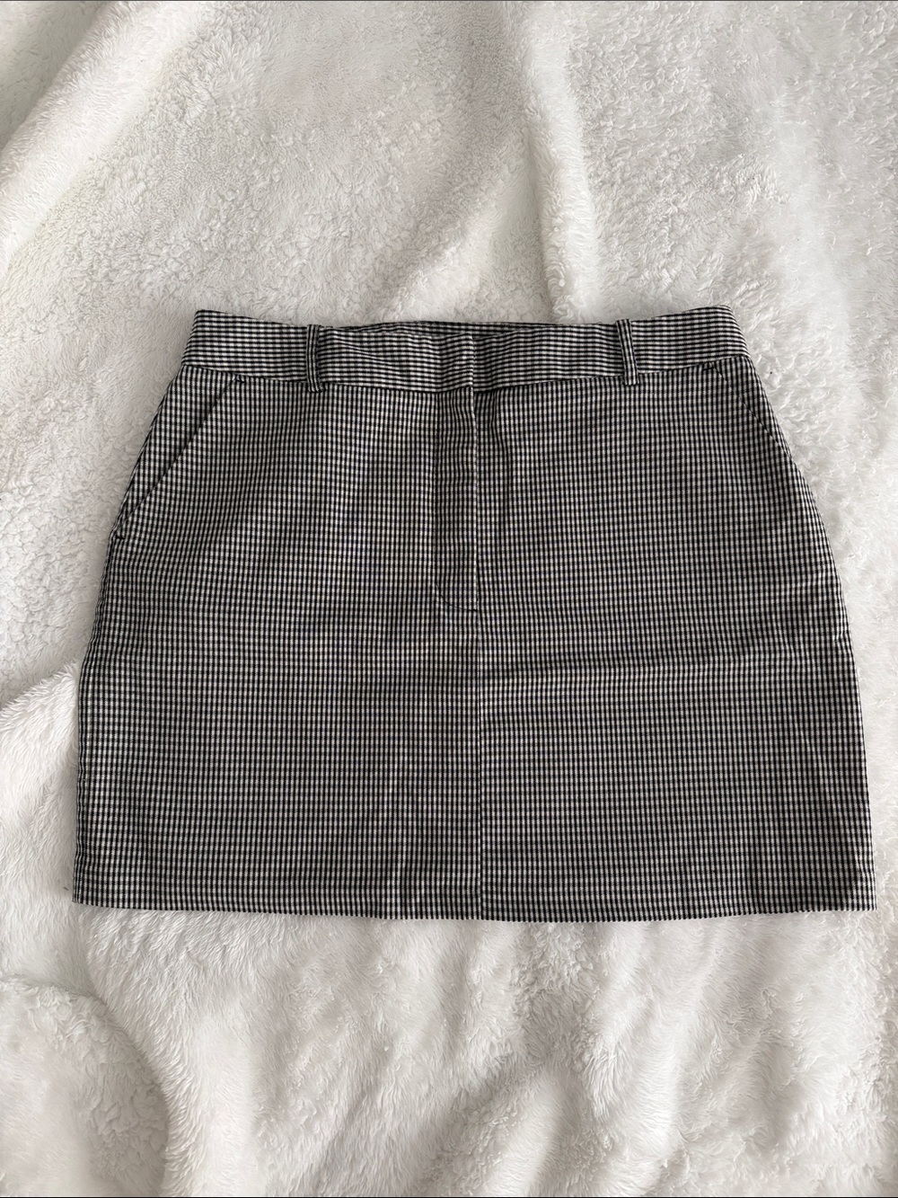Topshop Classic Black & White Houndstooth Mini Skirt